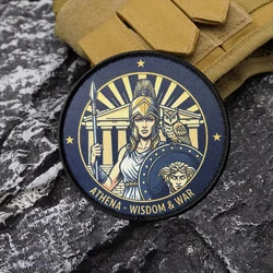 THENA Parche táctico militar escudo de medusa con gancho y bucle