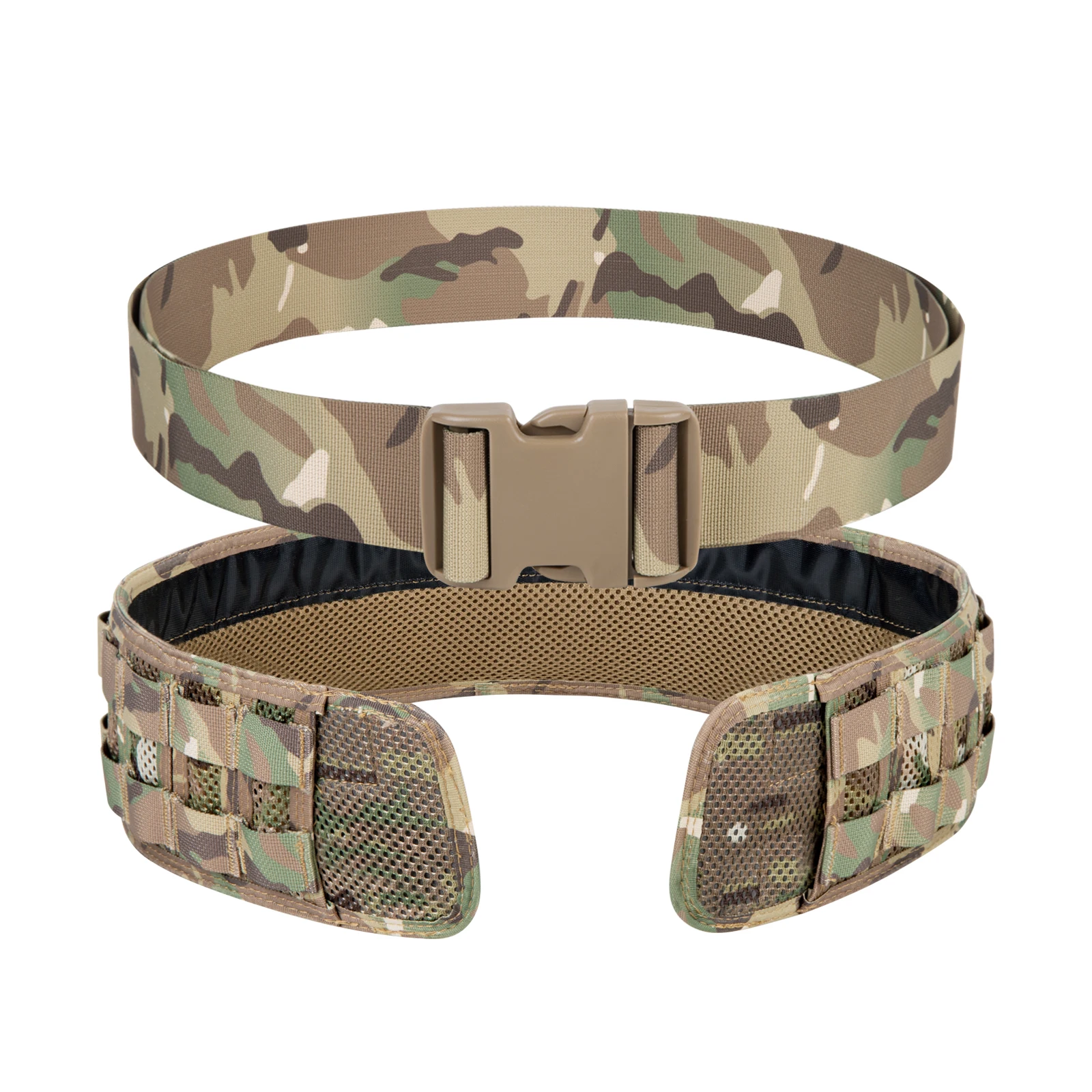 KRYDEX cinturón táctico 2 en 1 MOLLE para hombre, cinturones de pistola de batalla, Modular, acolchado de combate, cinturón resistente para tiro, caza, Airsoft - imagen 2