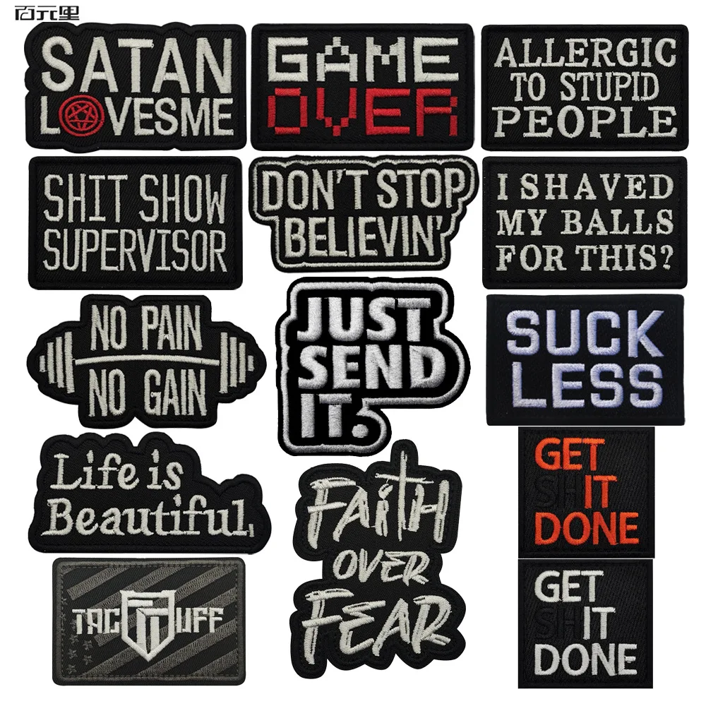Interesantes parches tácticos con letras personalizadas, película, televisión, Dramas, brazaletes para fanáticos militares, insignias de moral, pegatinas para mochila