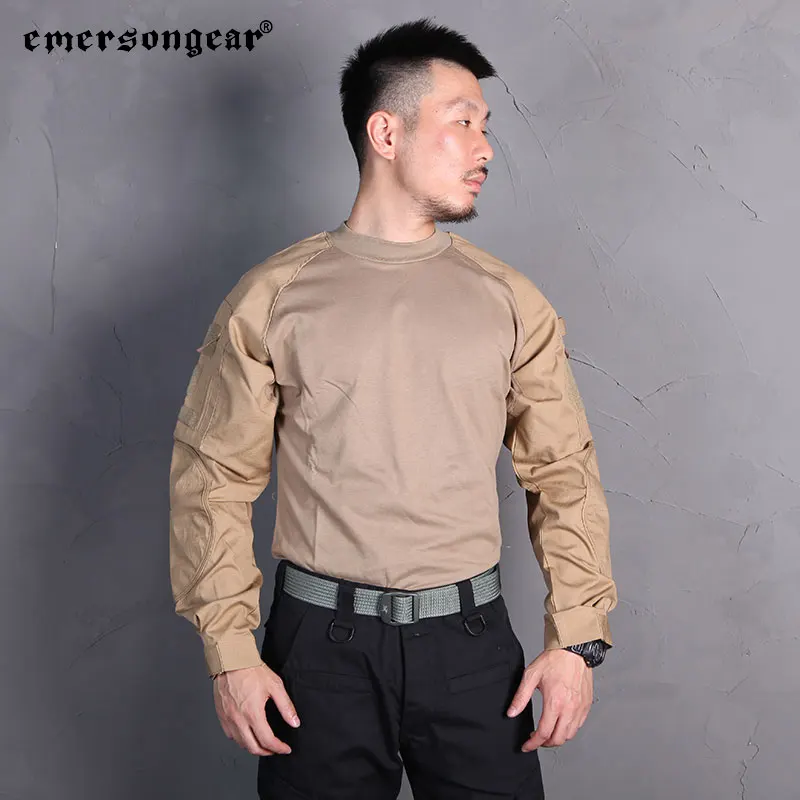 Emersongear, camisetas de combate táctico, camisetas de entrenamiento para hombres, camisetas de manga larga, deportes, caza, senderismo al aire libre, ciclismo CB Nylon EM8516