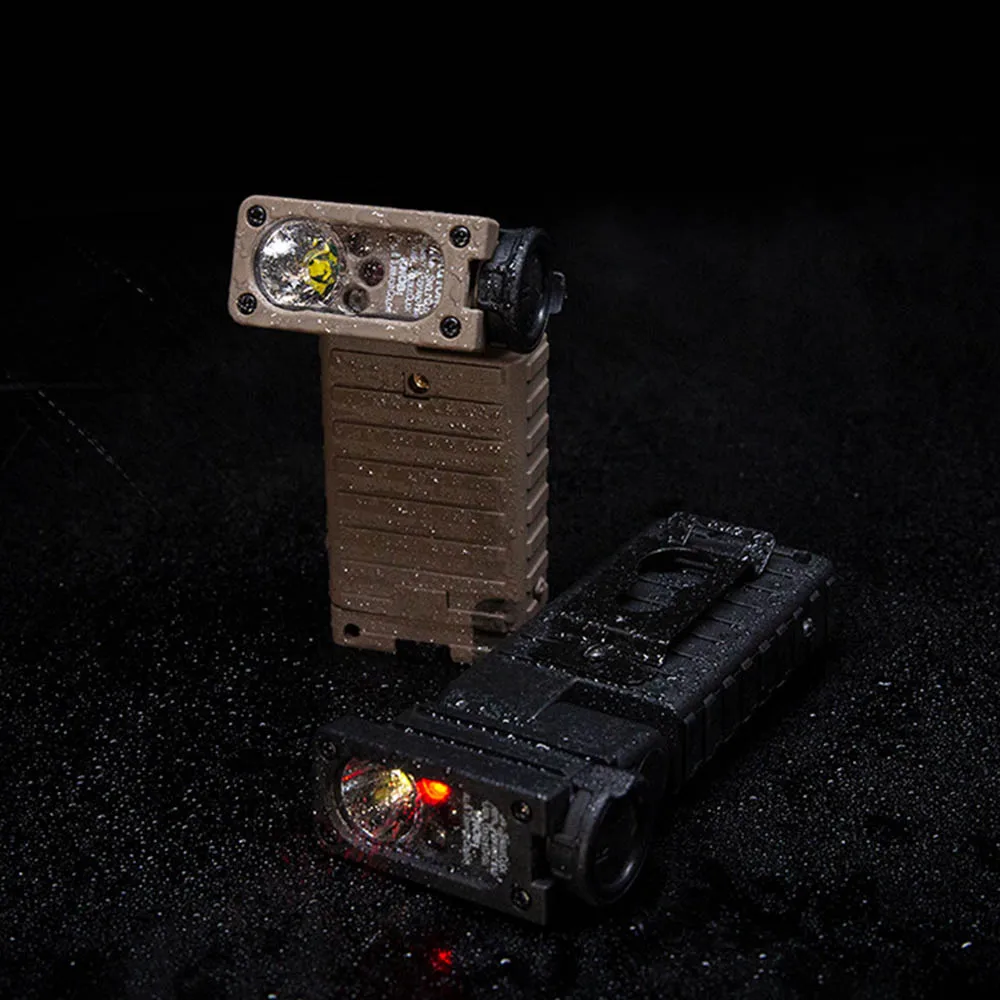 Luz táctica manos libres FMA, luz de supervivencia para montaje en casco, ajustable de varios niveles con estroboscópico IR y señales RGB TB1500