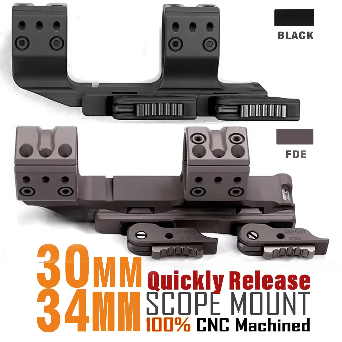Anillas monobloque AR15 Picatinny QD 30mm FDE desmontaje rápido - imagen 2