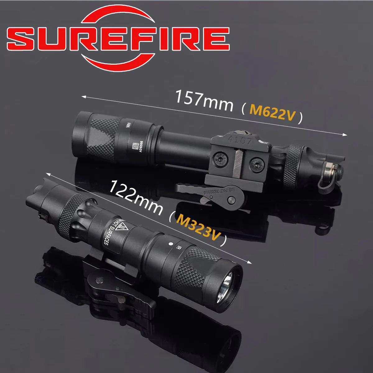 Linterna táctica M323V M622V IR M300 M600, linterna LED con salida infrarroja IR, luz de explorador de caza con interruptor remoto, montaje QD