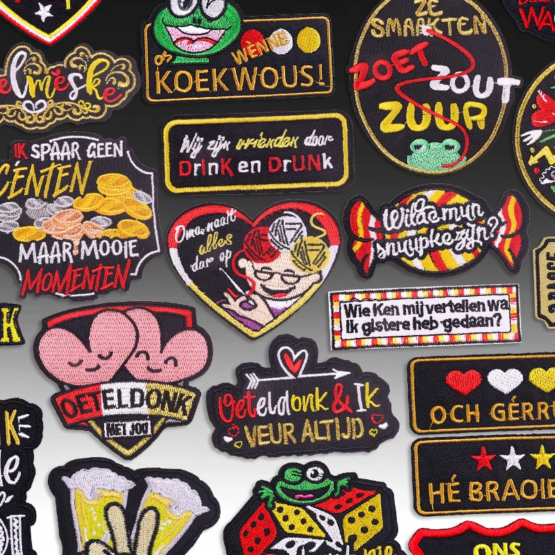 Parche bordado con emblema de Oeteldonk de Países Bajos, parches para planchar para ropa, chaquetas, parches decorativos de Carnaval de Países Bajos DIY - imagen 2