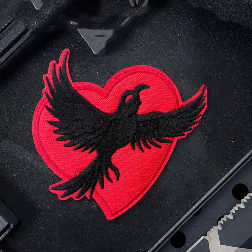 Parche táctico de moral amante de corvos, parches militares bordados con gancho para accesorios de ropa, pegatinas para mochila - imagen 5