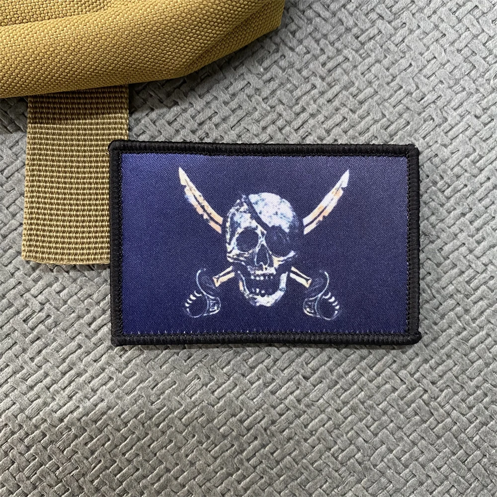 Parche de insignia de moral táctica de "Russian Roger", CALICO JACK Pirate, mamá probada, ejército militar, brazalete de gancho y bucle, pegatina de mochila - imagen 4