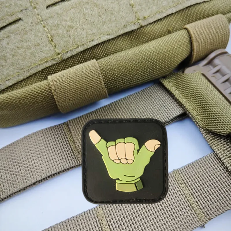 Parche de PVC Chevron de gesto "666", chaleco táctico, insignia de moral con gancho y bucle, pegatinas decorativas para mochila, parches para brazalete para ropa - imagen 4