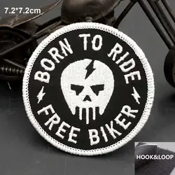 Parche bordado Born to Ride Free Punk Rider – Para ropa y mochilas
