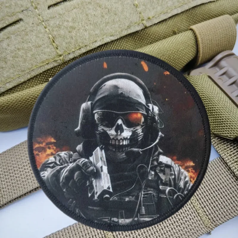 Parche con estampado de soldado militar, chaleco táctico, insignia de moral con gancho y bucle, pegatinas decorativas para mochila, parches para brazalete para ropa