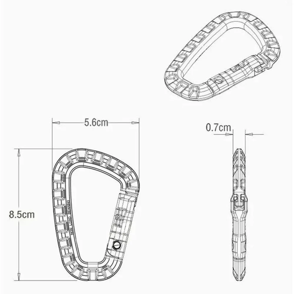 Hebilla de plástico táctica en forma de D, gancho colgante POM, mochila de montaje ligera, herramienta de utilidad EDC, accesorios para senderismo y acampada - imagen 2