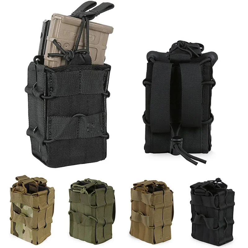 Bolsa táctica Molle individual doble para revistas M4 M14 M16 AR15 G36 5,56/7,62mm bolsa para revistas bolsa para herramientas de caza soporte para cintura Mag - imagen 2