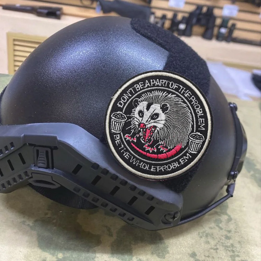 No se parten del problema, Be The Whole Problem, parches bordados, parche de gancho de ratón enojado, pegatinas tácticas para mochila moral - imagen 3