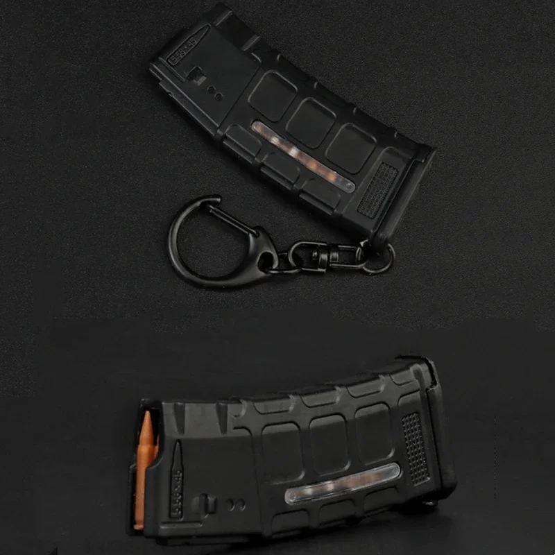 Llavero táctico en forma de Mini revista 1:4, cargador de pistola de plástico completamente cargado, decoraciones de regalo, llavero con ventana transparente - imagen 4