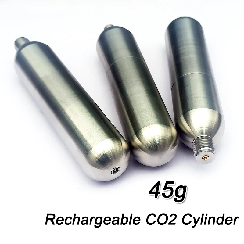 Cartucho de Co2 de acero inoxidable 304, 45g, cilindro recargable para accesorios de cocina, Bar, barril de cerveza, chaleco salvavidas de café, Airbag - imagen 2