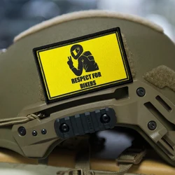 Parches de Velcro con la inscripción 'RESPECT FOR BIKERS' para ropa, insignias tácticas de moral, brazaletes militares, apliques para mochilas y pegatinas