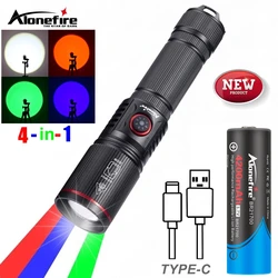 Linterna táctica LED recargable USB con zoom para outdoor