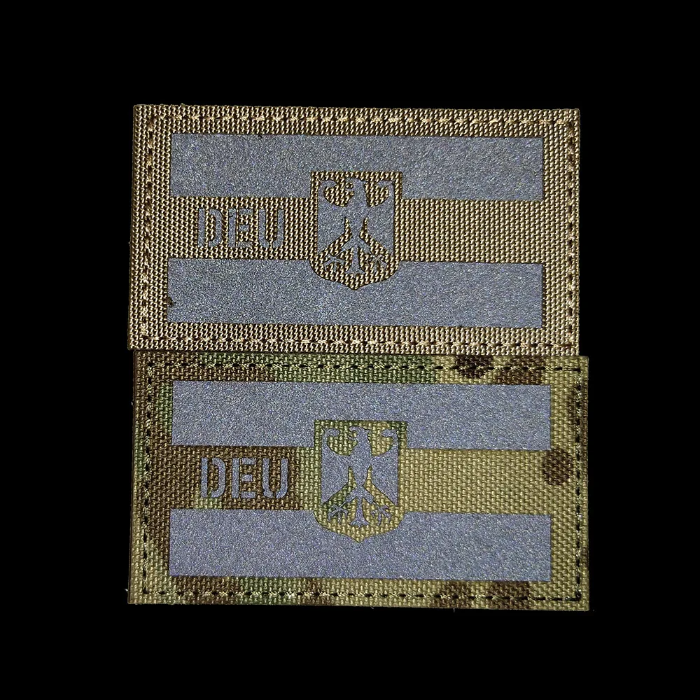 Parches bordados con la bandera de Alemania, insignias de bordado táctico de águila alemana, reflectantes, IR infrarrojo, 3D - imagen 3