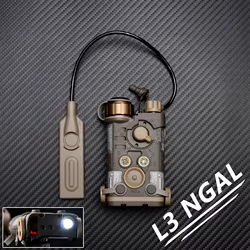 WADSN L3 NGAL linterna láser IR roja, verde y azul, caja de rayos de puntería infrarroja de nailon táctico, luz LED blanca, lámpara de caza Airsoft