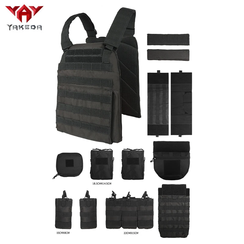 YAKEDA Chaleco de entrenamiento con bolsa equipo cinco piezas, desmontable y ampliable, impermeable, resistente al desgaste a desgarros - imagen 2