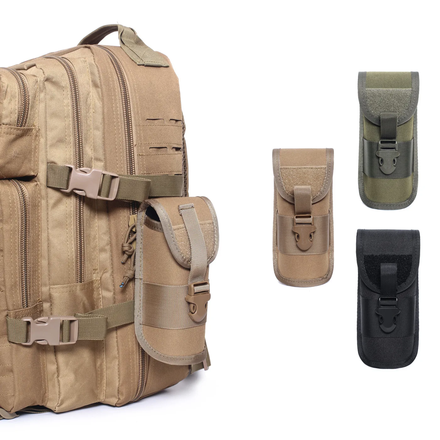 Bolsa para gafas MOLLE, bolsa táctica duradera para exteriores, estuche para gafas de sol, bolsa para linterna con hebilla - imagen 2