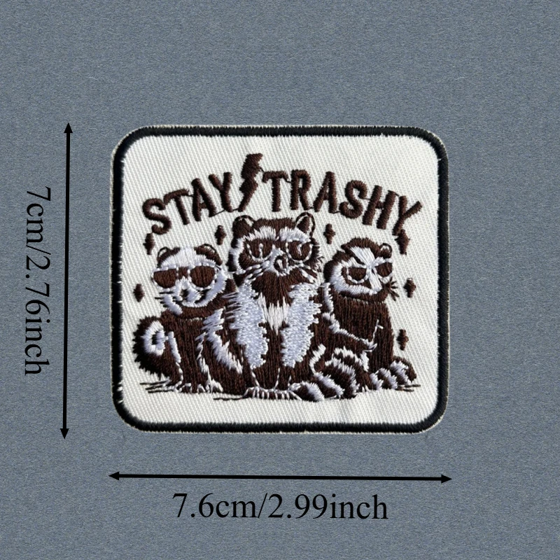 Parche bordado del equipo Racoon Squad, chaleco táctico, insignia de moral con gancho y bucle, pegatina decorativa para mochila, parches para brazalete para ropa - imagen 3