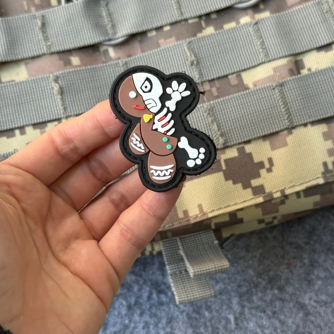 MaxpeditionGingerbread no brilla parche moral táctica ejército militar mochila pegatina PVC gancho bucle parches para ropa - imagen 3