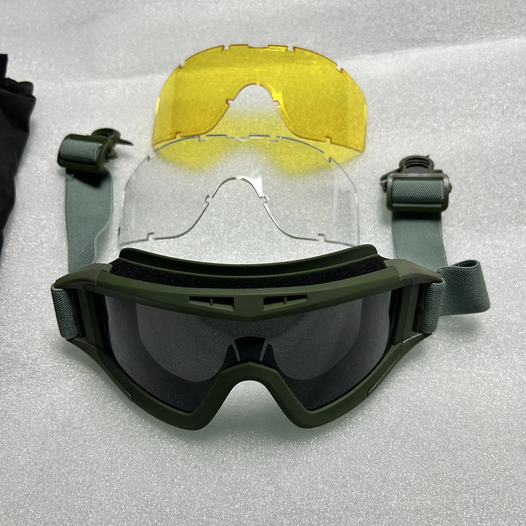 Gafas antivaho tácticas para casco de Paintball con montaje en riel y 3 lentes intercambiables