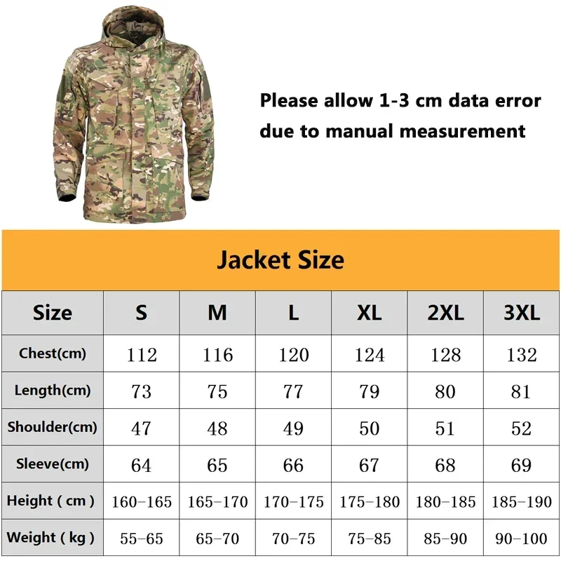 Chaquetas de senderismo al aire libre para hombre, chaqueta de combate de caza, chaqueta táctica, ropa de acampada, rompevientos, abrigos impermeables para escalar Softair - imagen 2