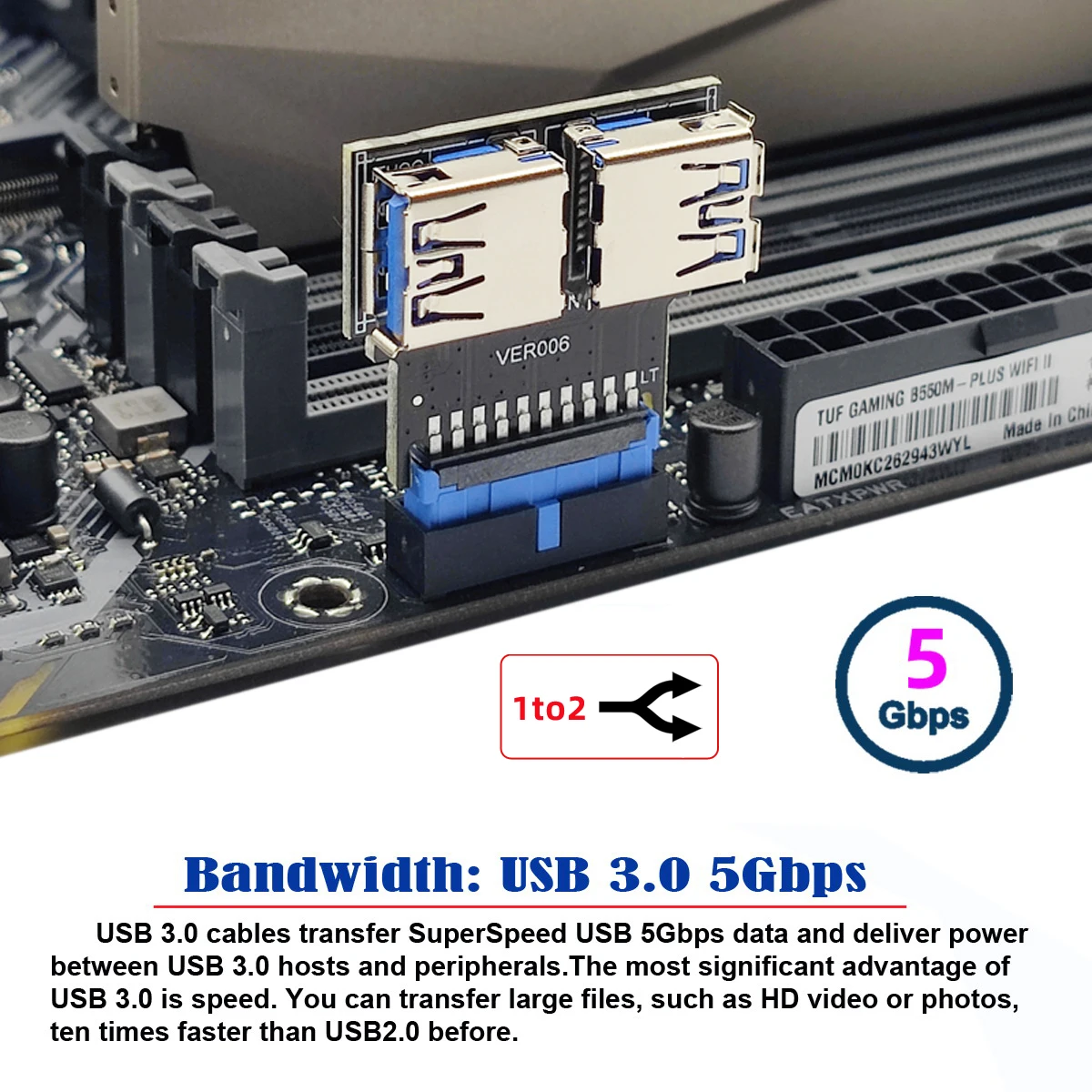 Chenyang PCBA de tipo Horizontal, puerto USB 3,0 A Dual, tipo hembra A 20/19 Pines, ranura de cabecera, adaptador de placa base - imagen 3