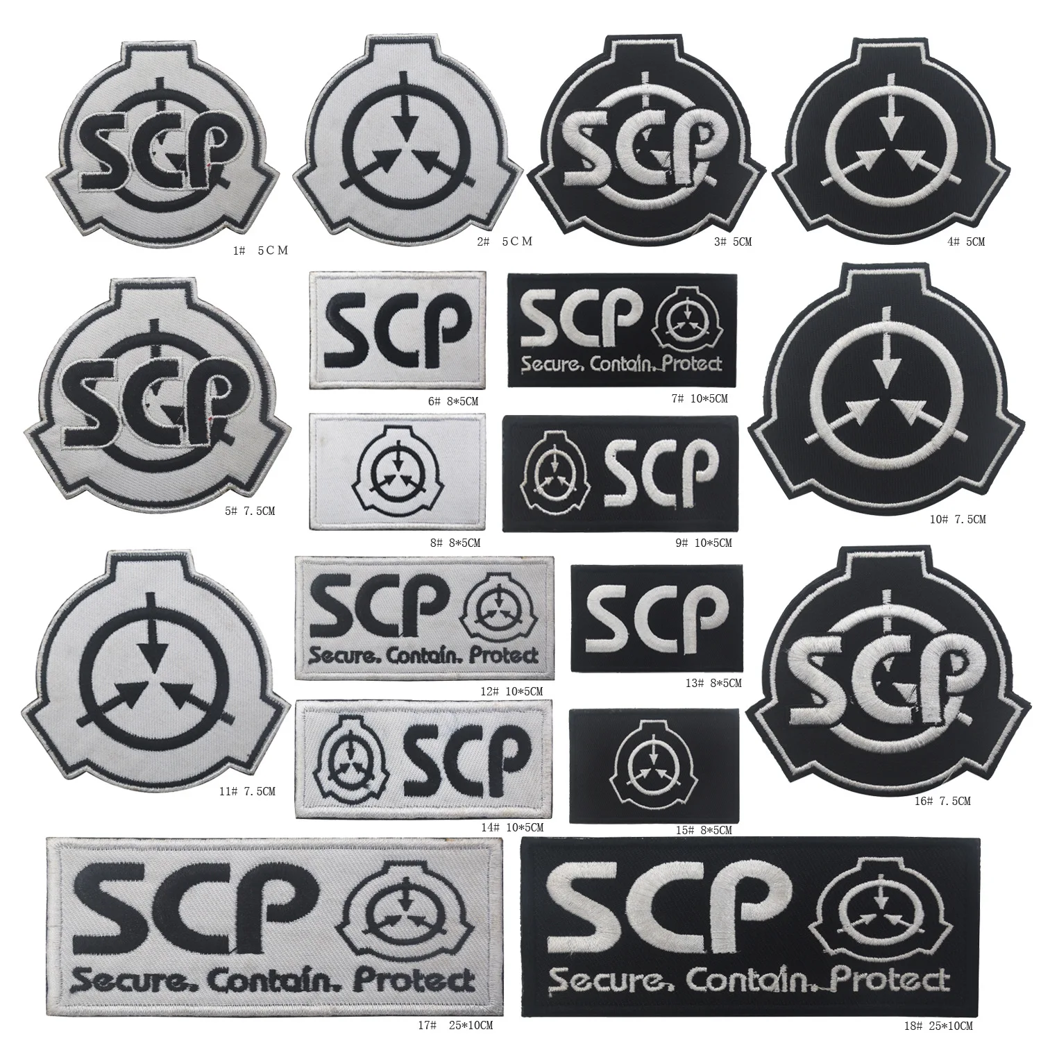 Parche mágico reflectante de zorro de nueve colas, logotipo de base SCP, insignia de mochila táctica militar, parches de logotipo SCP bordados, brazalete - imagen 2