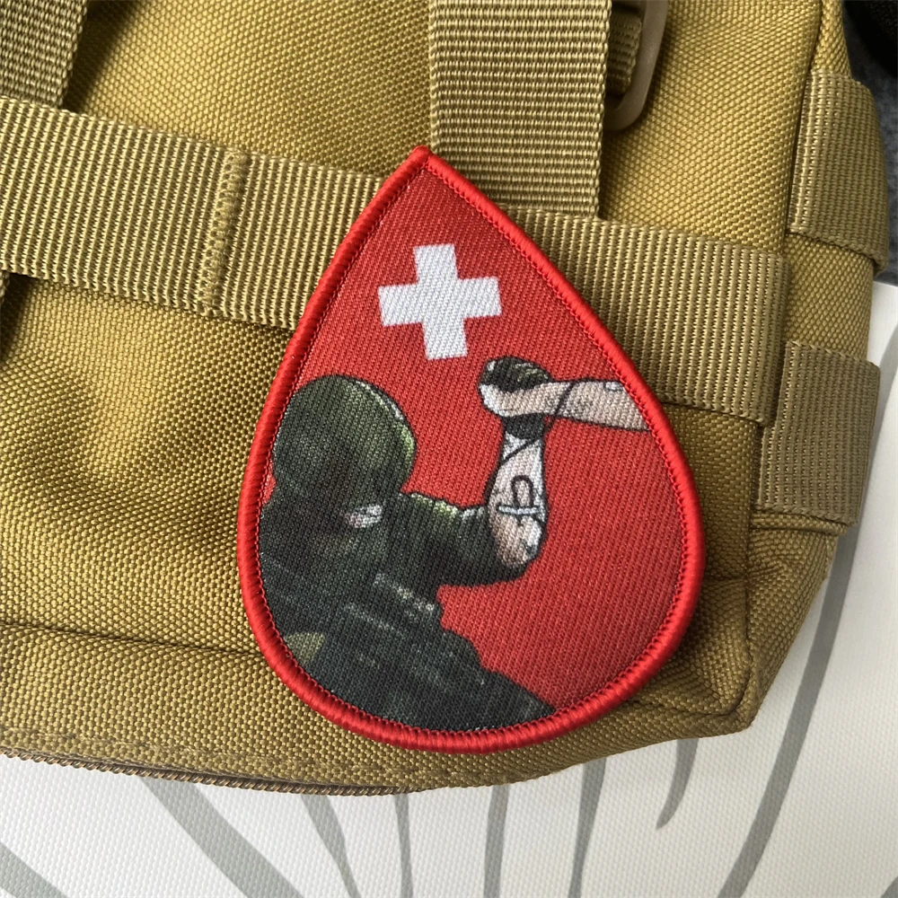 Parche táctico para donante de sangre, insignia de moral de Chevron, brazalete militar, parches de gancho y bucle impresos para ropa, pegatina para mochila - imagen 4