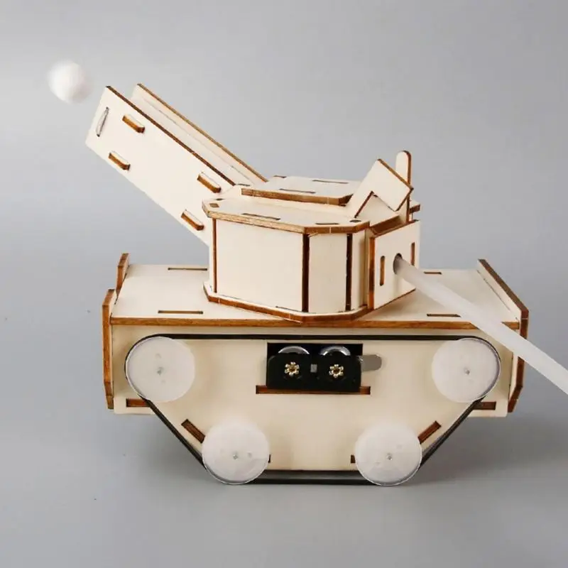 Juguete tanque eléctrico de madera para niños, construcción manual - imagen 3