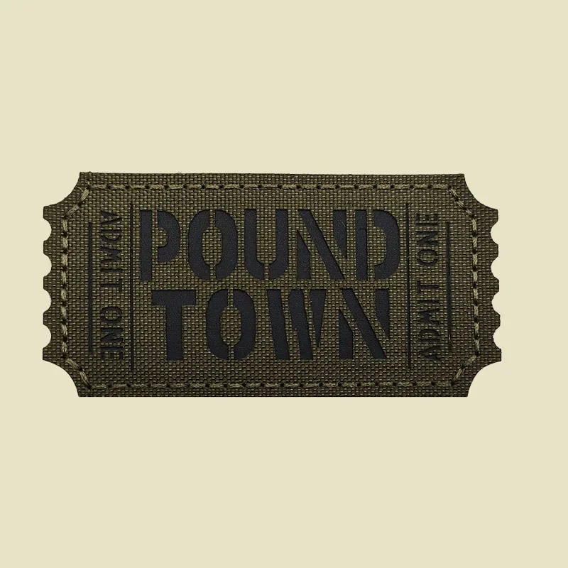 POUND TOWN HELL parche reflectante de mano de Fátima, insignia de moral táctica, gancho y lazo, brazalete, mochila, casco, pegatina decorativa - imagen 2