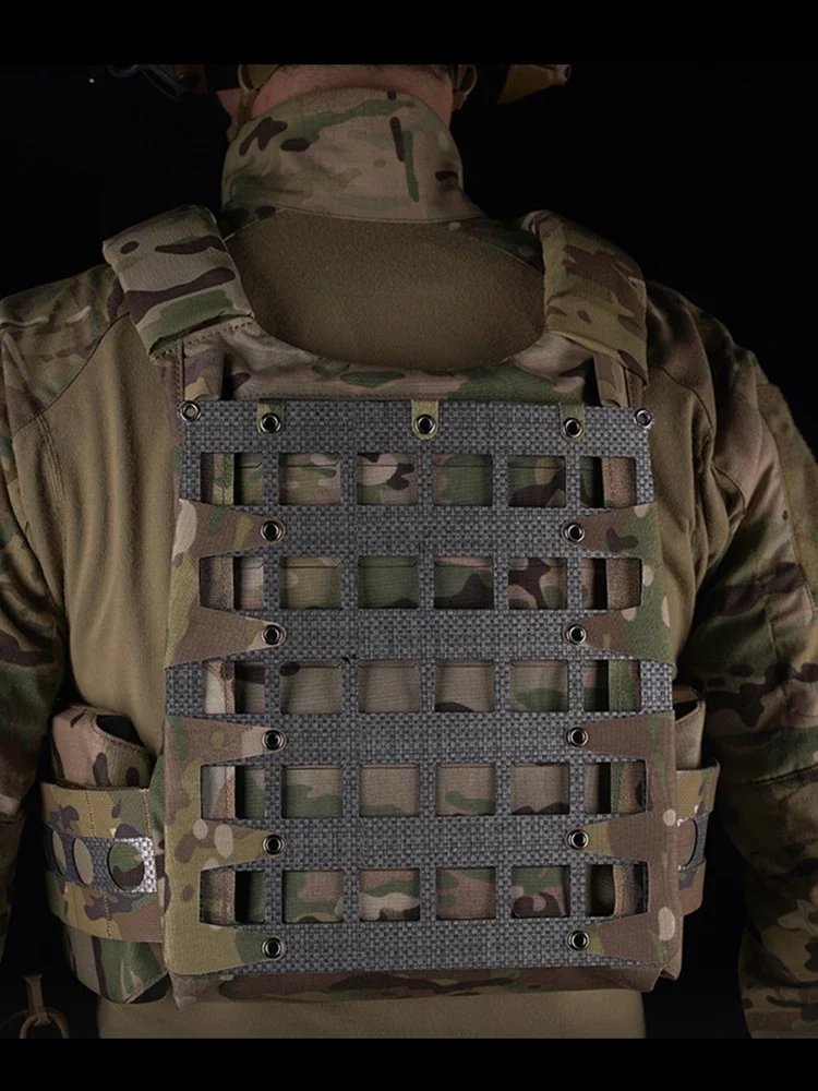 Portador de placa Airsoft, Panel trasero, Kit de cremallera MOLLE, chaleco de caza estilo FERRO FCPC V5, equipo de extensión de soporte ligero - imagen 3