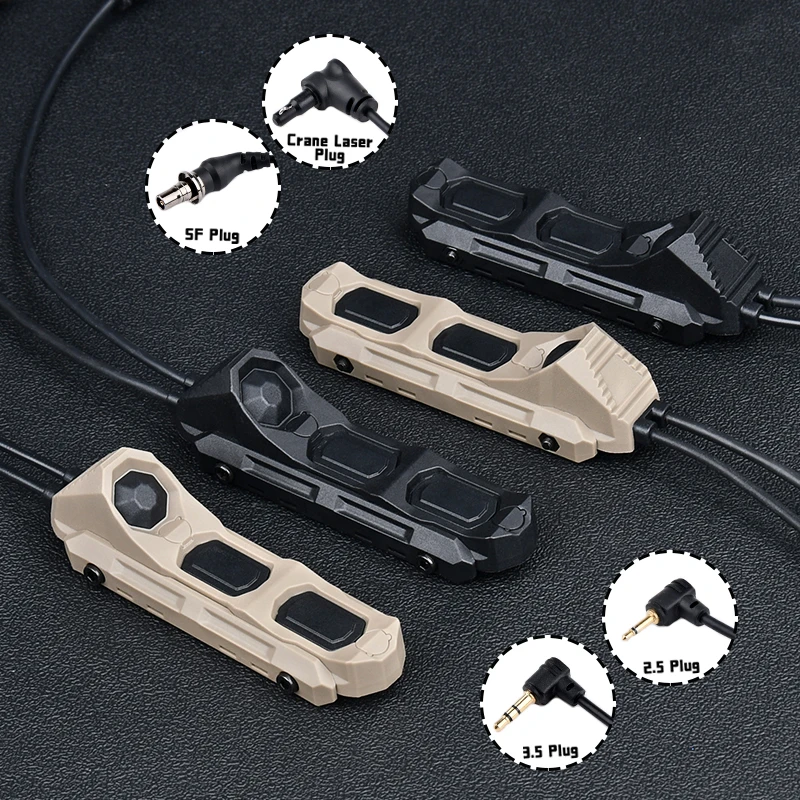 WADSN Tactical AXON 2,5mm 3,5mm SF grúa enchufe láser de doble función interruptor de presión ajuste 20mm Picatinny M-LOK accesorio de Rail Keymod - imagen 2