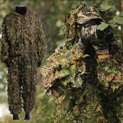 Traje Ghillie 3D Woodland para airsoft y observación táctica