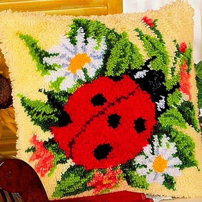 Cojín de flores Smyrna, paquete de botón, gancho de pestillo, almohada bordada, Foamiran para costura, juego de bordado de almohada - imagen 4