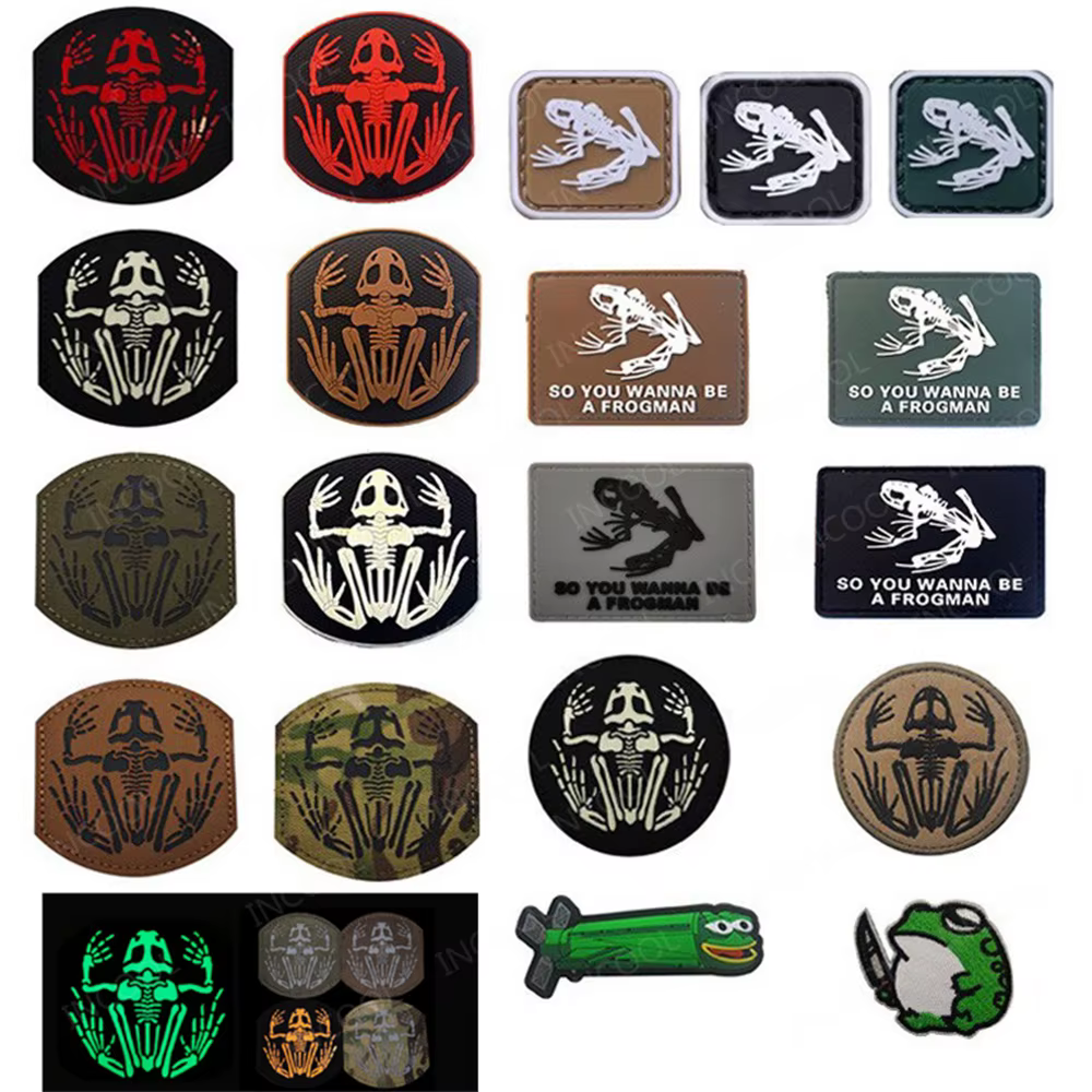Parches reflectantes PVC rana calavera – Apliques hombros tácticos