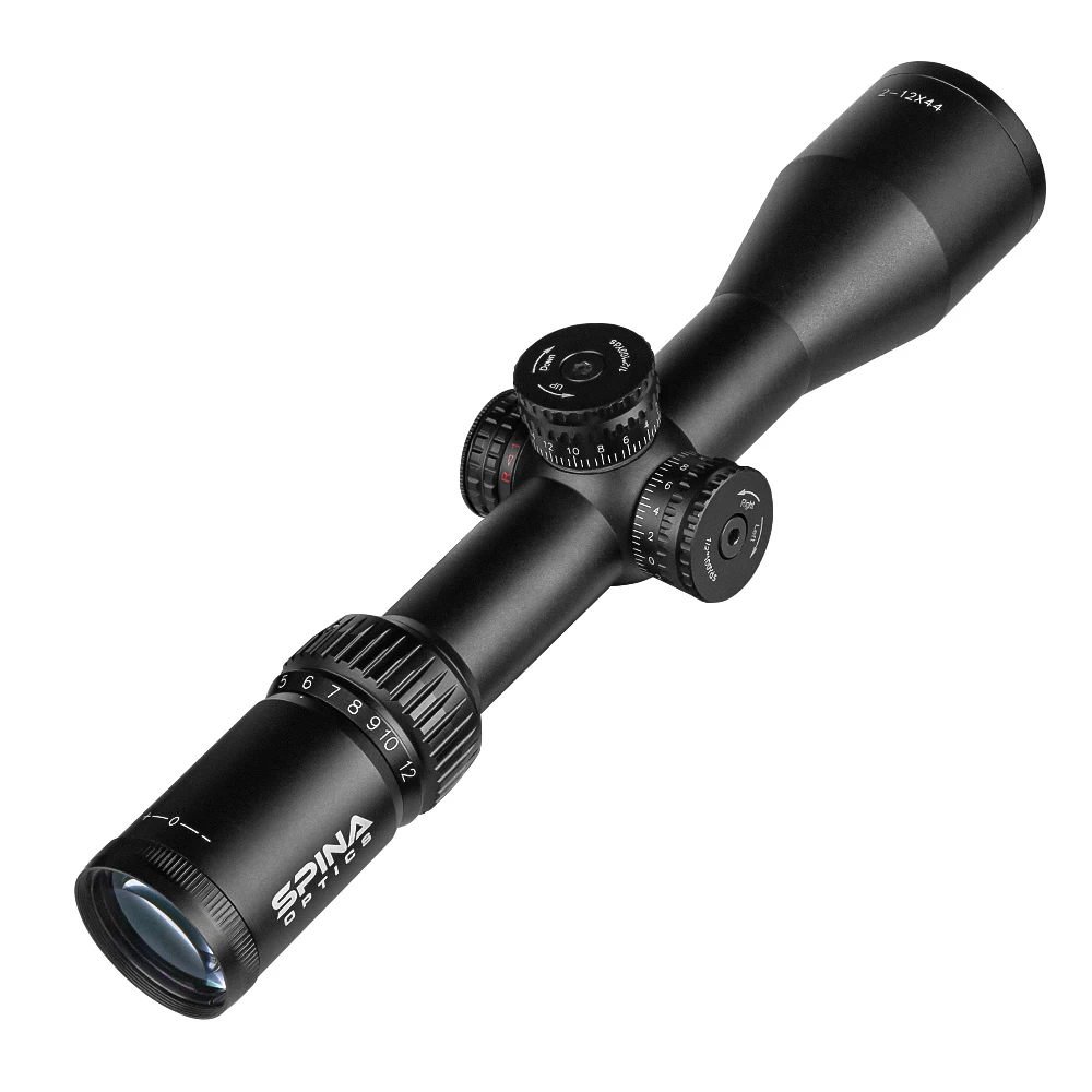 SPINA Optics 2-12X44 SF mira telescópica para Rifle táctico caza mira óptica retícula grabada mira telescópica torreta bloqueo Reinicio mira - imagen 3