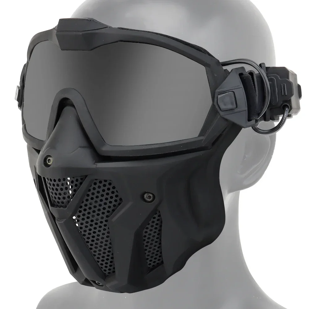 Máscara de gafas desmontables con ventilador antiniebla, máscara protectora táctica de Paintball, máscara facial completa, gafas de tiro, máscaras - imagen 4