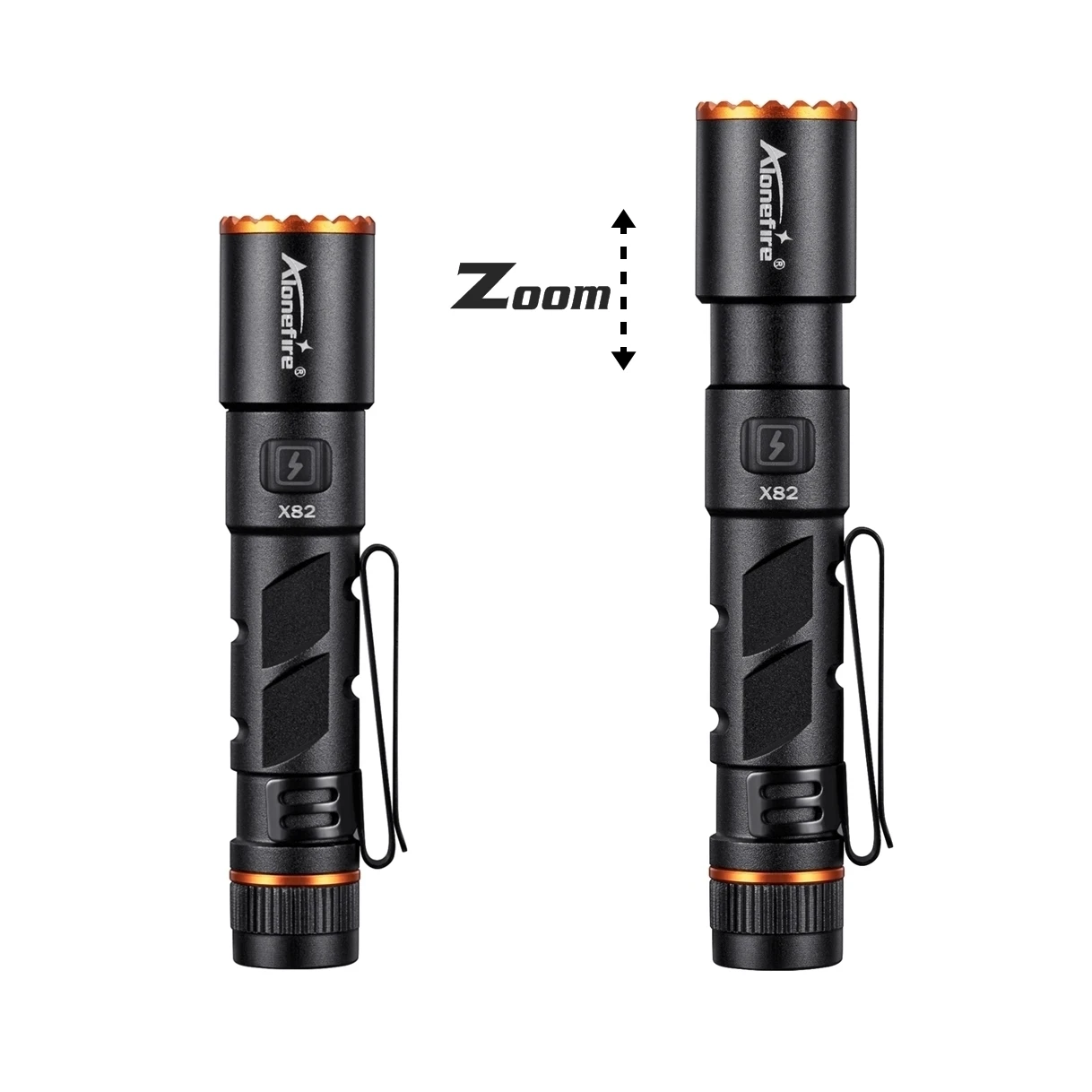Zoom Mini EDC linterna táctica recargable USB con bolígrafo y imán - imagen 4