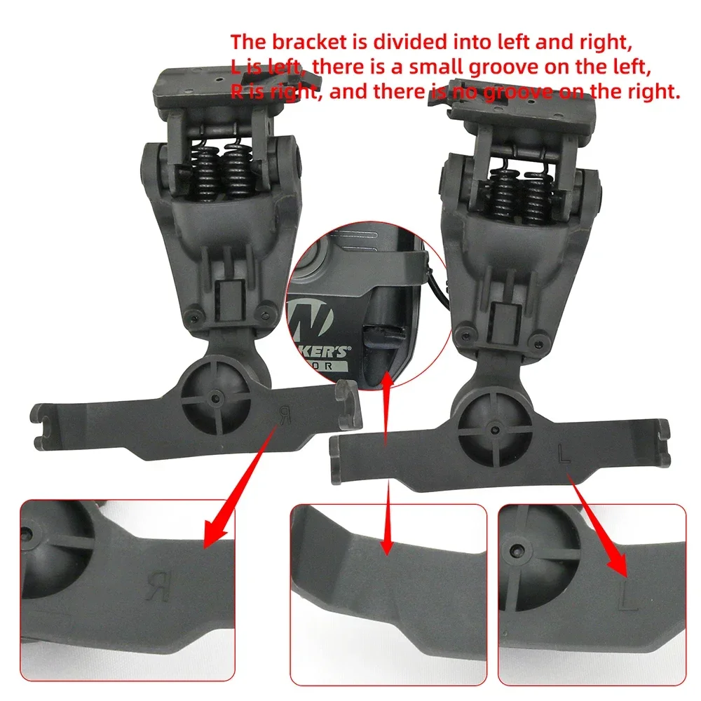 Adaptador de orejeras electrónicas, adaptador de riel para casco de arco táctico para caminantes, maquinilla de afeitar, auriculares de protección auditiva para disparar electrónicos - imagen 3