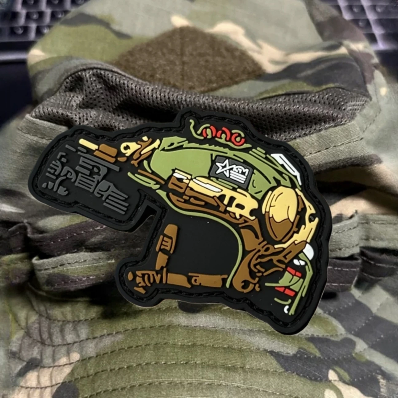 Parche de calavera para casco, gancho y bucle de moral táctico, apliques personalizados, pegatina para mochila del ejército militar, parches de PVC para ropa - imagen 4