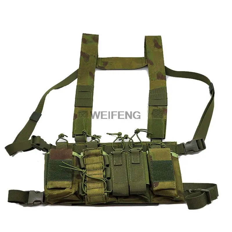 Bolsa táctica de aparejo de pecho Molle Airsoft, chaleco con bolsa para revistas, funda funcional de caza, soporte para Walkie Talkie bidireccional - imagen 5