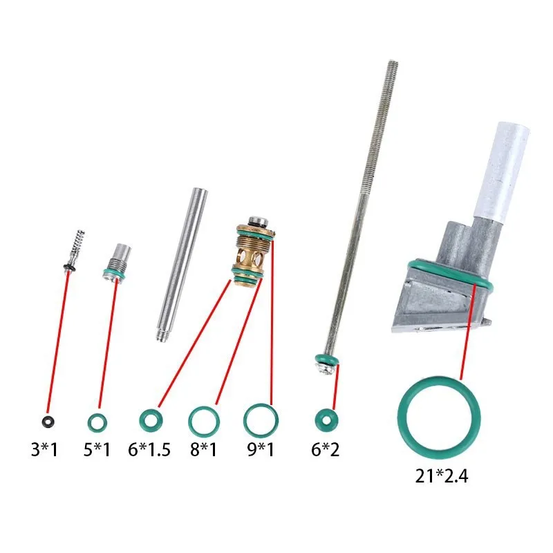 Juego de juntas tóricas de goma táctica Airsoft, junta de sellado de flúor de silicona plana, accesorios de caza verde, llave de válvula de Gas, GBB, guc 17, 19 - imagen 4