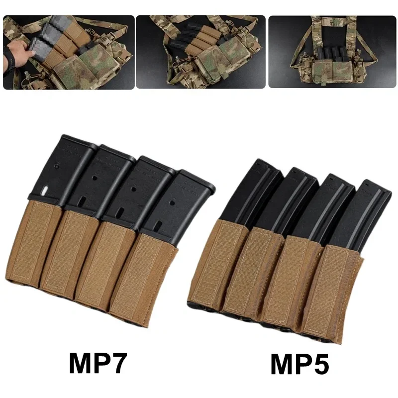 Forro interior táctico MK4 para colgar en el pecho (adecuado para MP5/MP7), bolsa para revistas cuádruple, kit de accesorios para chaleco táctico - imagen 4