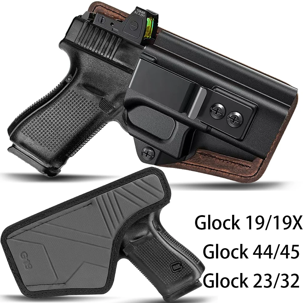 Funda de pistola de transporte oculta táctica IWB funda de pistola de mano izquierda y derecha Glock 19/19X/23/32/44/45 funda de pistola con Clip para cinturón