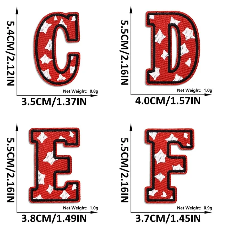 Parches de letras en blanco y negro para ropa, alfabeto de A-Z, nueva pegatina bordada, planchado para DIY, parche con nombre, bolsa, decoración de regalo - imagen 5