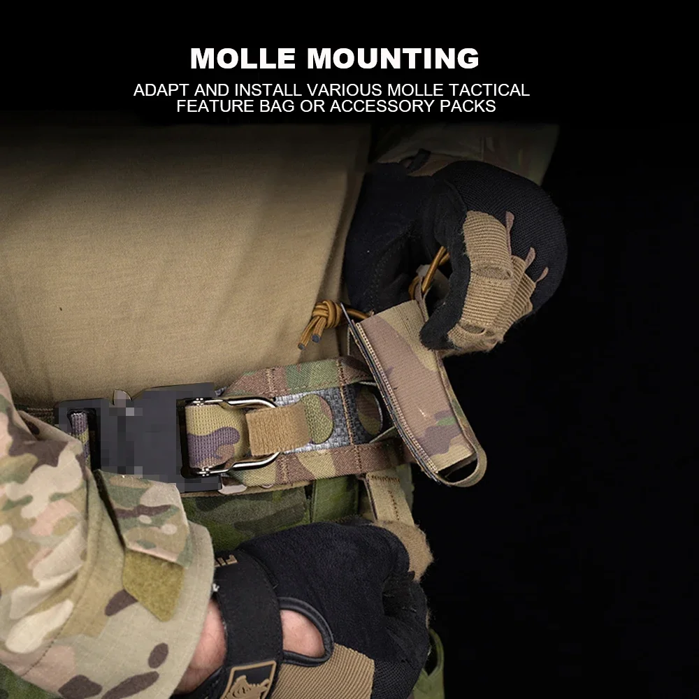 Cinturón táctico Militar 2 en 1, cinturón Molle Bison de alta calidad, hebilla de Metal de liberación rápida, equipo especial del ejército para caza de combate y Airsoft - imagen 3