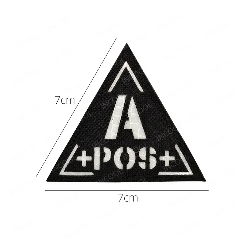 Sangre reflectante tipo A B AB O POS positivo NEG parche bordado negativo insignias decorativas tácticas que brillan en la oscuridad para ropa - imagen 4